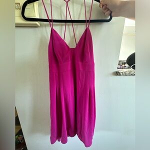 Express, size 4. Fuchsia pink dress, strappy dress, above knee length.